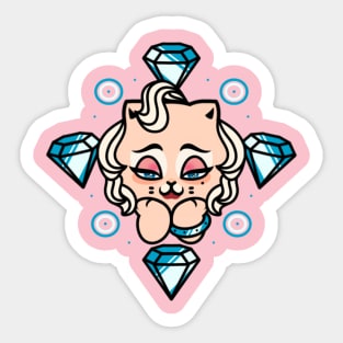 Diamonds are a Cats Best Friend Sticker